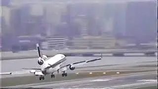 Alitalia Hard Landing MD 11 Hong Kong Kai Tak
