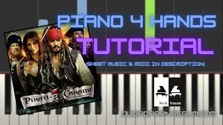 Pirati dei Caraibi (Pirates Of The Caribbean) He's a Pirate, Piano 4 hands Sheet Music PDF & MIDI