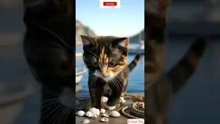 🐱 Tortoiseshell Kitty Harbor Net Worker ⚓🐟🐈😌#cartoon #funny #work #comedy #memes  #animation #cat