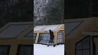 SNOW CAMPING WITH A GIANT AIR TENT || ❄️ #asmr #camping #outdoors
