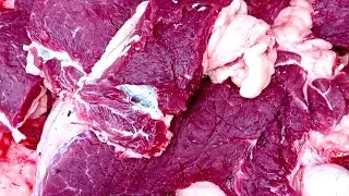 Amazing meat slicing knife, Fastest beef cutting by traditional butcher, How to make cow meat