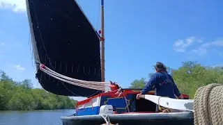 127-year-old Norfolk Wherry 'Albion' sailing past St Benet's Abbey