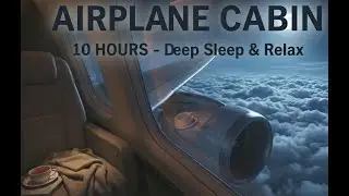Night Flight Airplane White Noise for Sleep (10 Hours) - Deep Sleep & Relaxing Cabin Sound