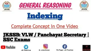 Indexing Reasoning Jkssb | Jkssb Panchayat Secretary | SSC Exams| #indexing #reasoning