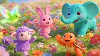 🐘🐾 Joyful Animal Parade in Rainbow World | Kids Music 🌈🎶✨