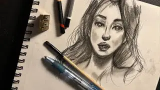⭐️ Drawing  PORTRAITS using only TWO guidelines and (almost ￼) NO erasing!! 😉👍￼￼￼