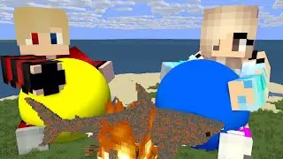Giant Girl and Boy Beach Party - Minecraft Animation
