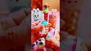 ASMR SATISFYING 🌈 TWO KINDER JOY SURPRISE INSIDE  | MONSTER EYE GUMMY JAM PLATTER #shorts #trending