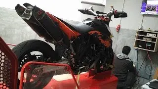 sobre rodas pt: dyno test KTM 950 SUPERMOTO SM Prototype (RC8R)