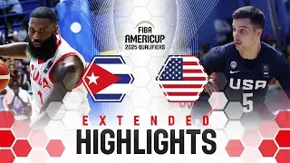 Cuba 🇨🇺 vs USA 🇺🇸 | Extended Highlights | FIBA AmeriCup 2025 Qualifiers 2025