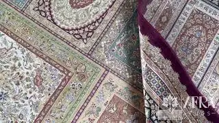 Green Silk Persian Rug Tile 8 x 10