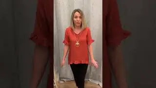 Button back ruffle blouse