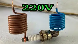 Awesome How to create 220volt electricity energy free with pvc copper wire and spark plug