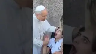 With sincere love, Pope Leo XIV greets and embraces Marco, a person with a disability #popeleo14