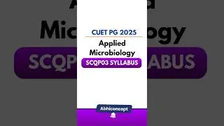 CUET PG 2025 APPLIED MICROBIOLOGY  OFFICIAL SYLLABUS #shorts #cuetpg2025  #cuetpgform2025