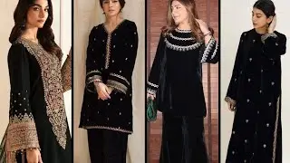 Elegant Black Velvet Dress Designs 2025 /velvet suit design#fashion #trending #viralvideo #velvet