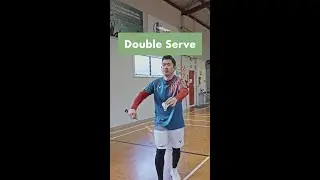 Double badminton serve mistake. Make sure you use the thumb grip and guide the shuttle