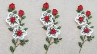 Latest handemborided flower design/3d emboridry hacks/emboridry tutorial