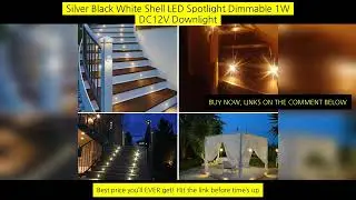 Silver Black White Shell Led Spotlight Dimmable 1W Dc12V Downlight Recessed