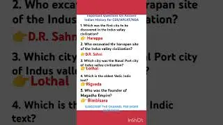 Important Questions On Ancient Indian History upsc #ssc