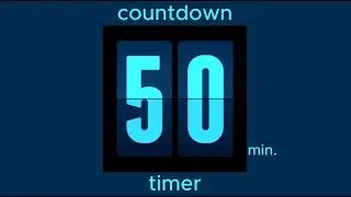 50 min countdown timer / electric blue design • flip timer • no music • only bell / productivity
