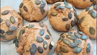 Dinkel-Kürbisweckerl in kurzer Zeit zubereitet. Ein gesundes Vollkorngebäck. # 189