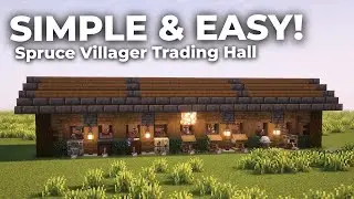 SIMPLE & EASY!! Spruce VILLAGER TRADING HALL || Minecraft 1.21.11+