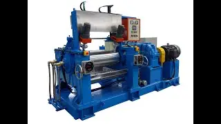 Hands free Rubber mixing mill machine with automatic blender.