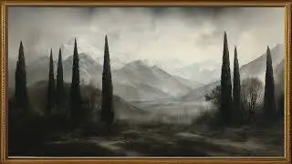 Moody Landscape Frame Tv Art | Gold Frame tv | TV Art Screensaver