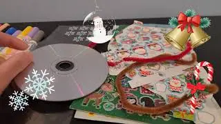 Изготовим рождественскую елочную игрушку из старого компакт-диска!