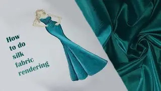Silk/Satin Fabric Rendering// Watercolor Medium //How to render silk fabric