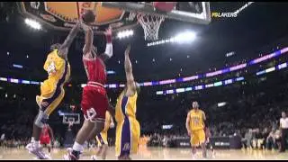 11 18 2008   Bulls vs  Lakers   Kobe Blocks Drew Gooden