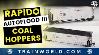 N Scale Rapido - Autoflood III Rapid Discharge Coal Hoppers - First Look!