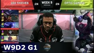 100 Thieves vs OpTic Gaming | Week 9 Day 2 S8 NA LCS Summer 2018 | 100 vs OPT W9D2