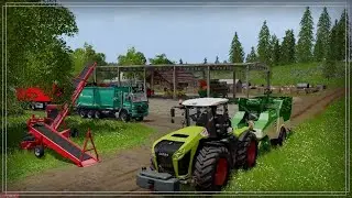 Farming Simulator 17 (CoursePlay) Addon Straw Harvest производство пеллетов.