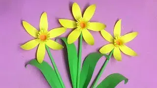 How to Make Paper Daffodils Flower | Making Paper Flowers Step by Step | DIY-Paper Crafts