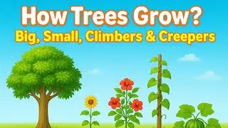 How Trees Grow | Big Trees, Small Plants, Climbers & Creepers Explained for Kids 