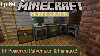 Minecraft Survival &ndash; RF Pulverizer & Furnace&ndash; Modded MC Survival Let&rsquo;s Play &ndash; Ep 4