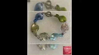 Vintage Art Glass Bracelet Multi Colored Glass Stones Lover Antiques and Vintage
