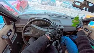 Test-Drive on a Audi 100 С3 (1986) 2,3 MT (136 hp) - An old big European sedan VAG - POV Drive