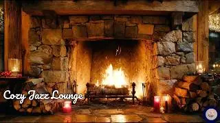Cozy Fireplace Ambience ☕🔥 | Jazz & Chill Lounge Music