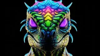 Ultra Realistic Alien Reptile - 3D Fantasy Hologram Animation