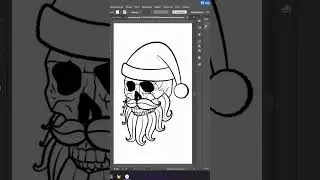 Santa skull #adobeillustrator #santa #skull