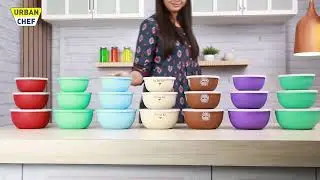 URBAN CHEF Flora Stainless Steel Microwave Safe Bowl Set