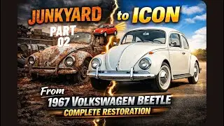 From Junkyard to Icon 🚗 1967 Volkswagen Beetle Complete Restoration - #part 02