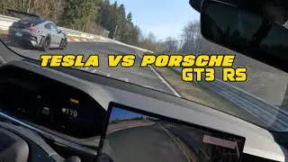 Cheapest Tesla Model S vs Porsche GT3 RS on N&uuml;rburgring Nordschleife!