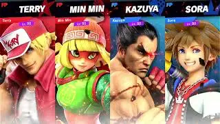 Super Smash Bros Ultimate Amiibo Fights Request Terry & Min Min vs Kazuya & Sora