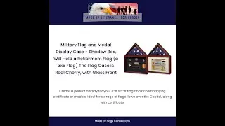 Military Flag and Medal Display Case - Shadow Box, Will Hold a Retiarment Flag (a 3x5 Flag)