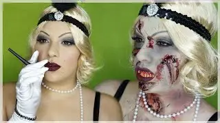1920s Zombie Flapper Makeup Tutorial/ maquillaje de los 20 zombie