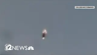 Woman records mystery object falling from the sky
